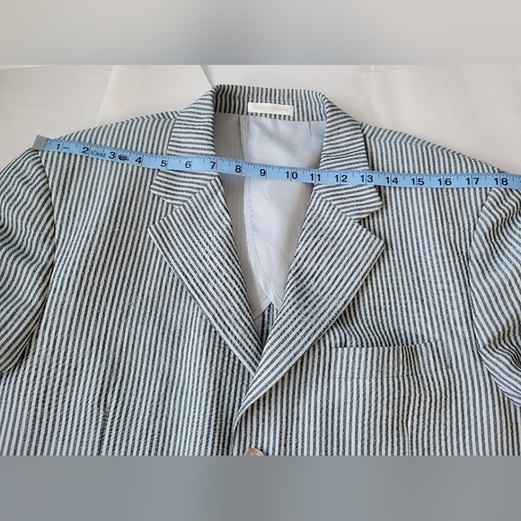 Paco Robanne Seersucker Striped Men's Blazer Grey Size 40S? see measurements - Picture 10 of 13